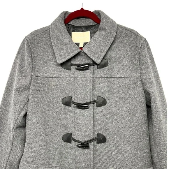 Banana Republic Factory Gray Wool Blend Toggle Button Hip Length Coat Women XL - Picture 2 of 8